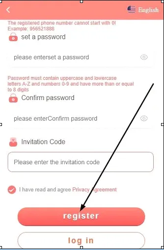 click register button